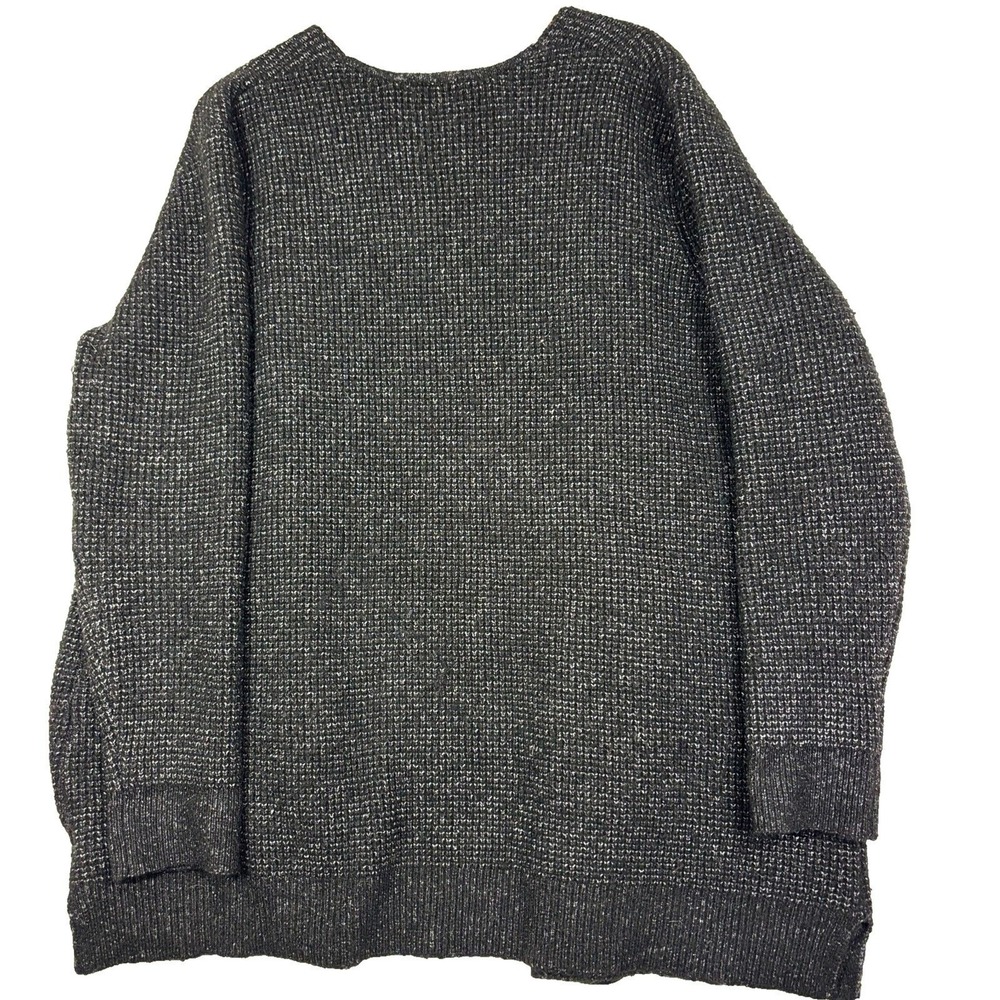 Chunky Open Cardigan Womens XXL (20) Black White Pockets Grandpa Dad Grunge - Picture 9 of 9